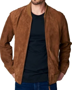 Butch Coolidge Brown Suede Bomber Jacket (1)