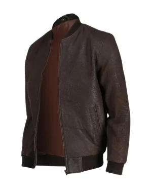 Hudson Brown Suede Bomber Jacket for Mens