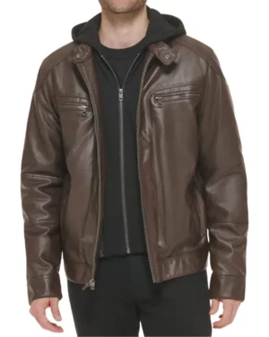 Liam Brown Biker Leather Jacket