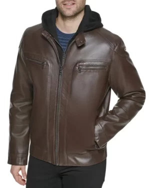 Liam Brown Biker Leather Jacket