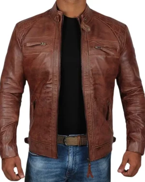 Rogue Brown Bomber Leather Jacket