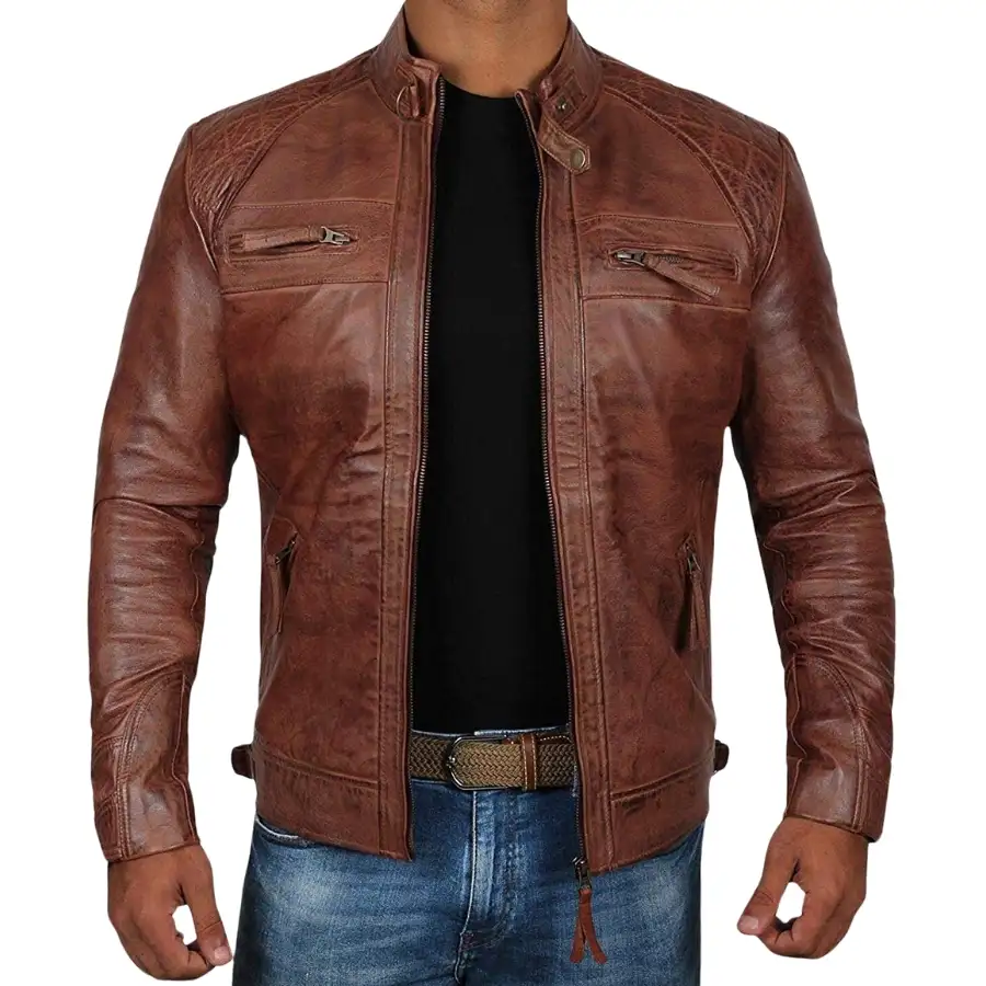 Rogue Brown Bomber Leather Jacket