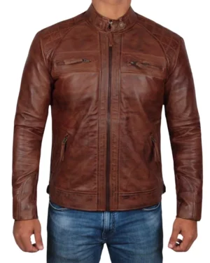 Rogue Brown Bomber Leather Jacket