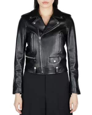 Scarlett Black Leather Biker Jacket