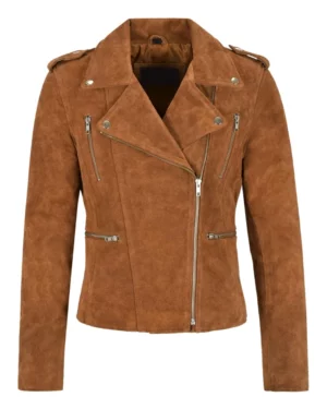 Jennifer Brown Suede Biker Jacket