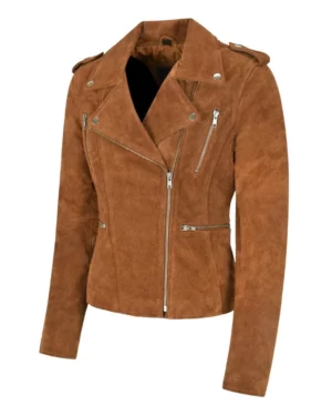 Jennifer Brown Suede Biker Jacket