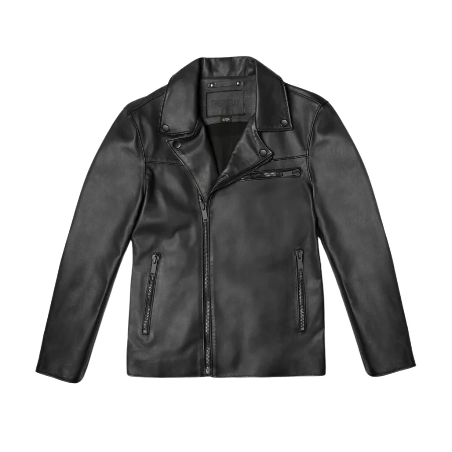 Robert Black Leather Jacket for Mens