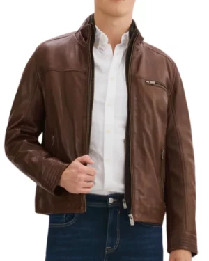 Robert Brown Leather Jacket for Mens