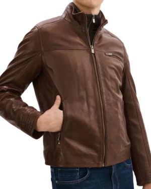 Robert Brown Leather Jacket for Mens