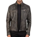 Daniel Distressed Brown Leather Biker Jacket