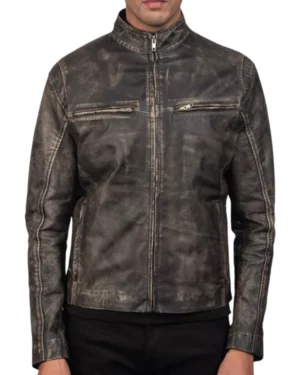 Voyager’s Distressed Brown Leather Jacket for Mens