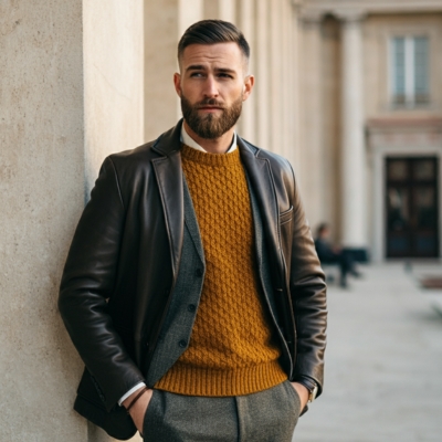 Men's Leather Blazers Featured Image