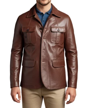Eldric Brown Safari Leather Jacket