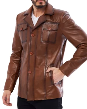 Sheriff Vintage Brown Leather Blazer
