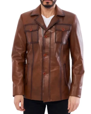 Sheriff Vintage Brown Leather Blazer