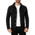 Brian Black Suede Trucker Jacket