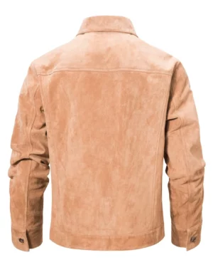 Remy Beige Suede Trucker Jacket