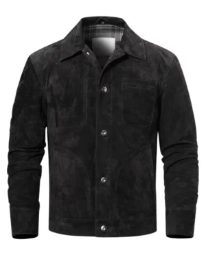 Remy Black Suede Trucker Jacket