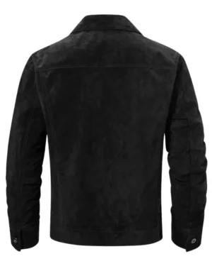 Remy Black Suede Trucker Jacket