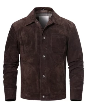 Remy Choco Brown Suede Trucker Jacket