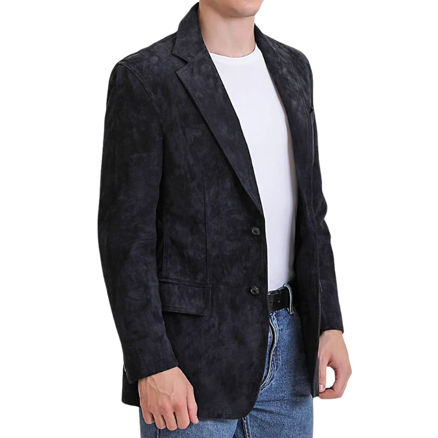 Zephyr Black Suede Blazer