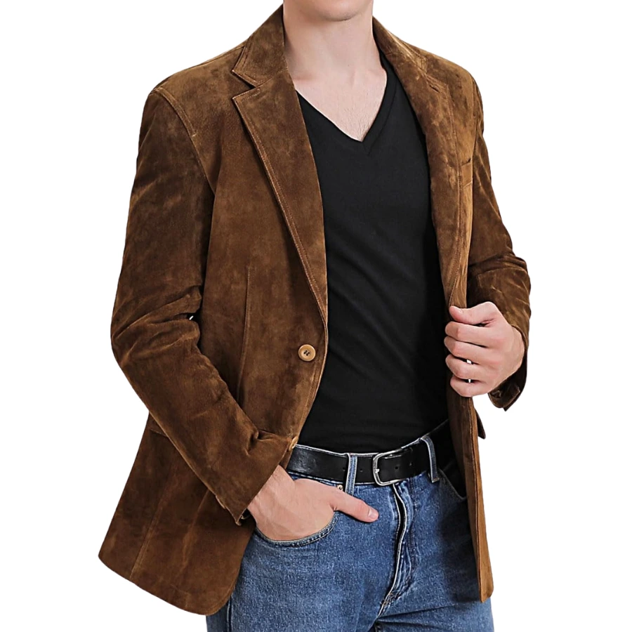 Zephyr Brown Suede Blazer