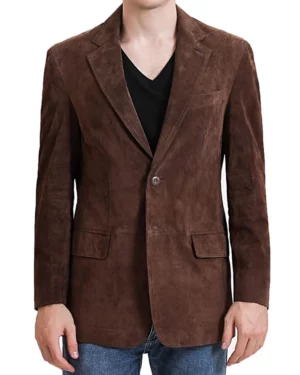 Zephyr Choco Brown Suede Blazer