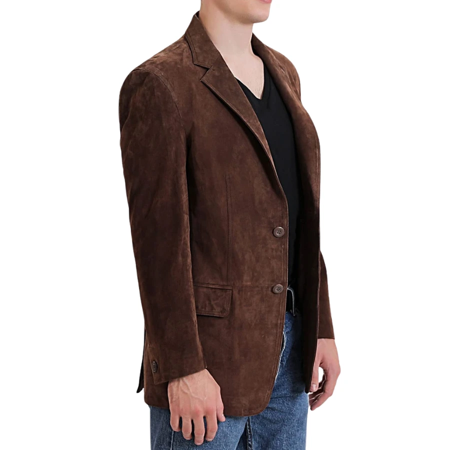 Zephyr Choco Brown Suede Blazer
