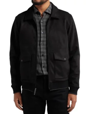 Allen Black Suede A2 Bomber Jacket