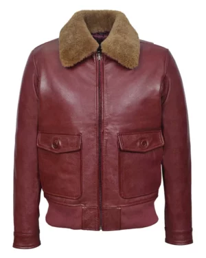 Blain G-1 Burgundy Leather Bomber Jacket