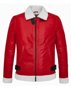 Raven Red Aviator Shearling Jacket