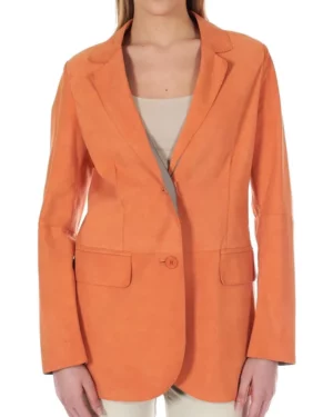Rumy Orange Suede Blazer