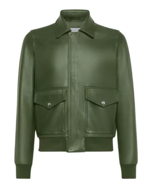 Rustic Raider A2 Green Leather Bomber Jacket