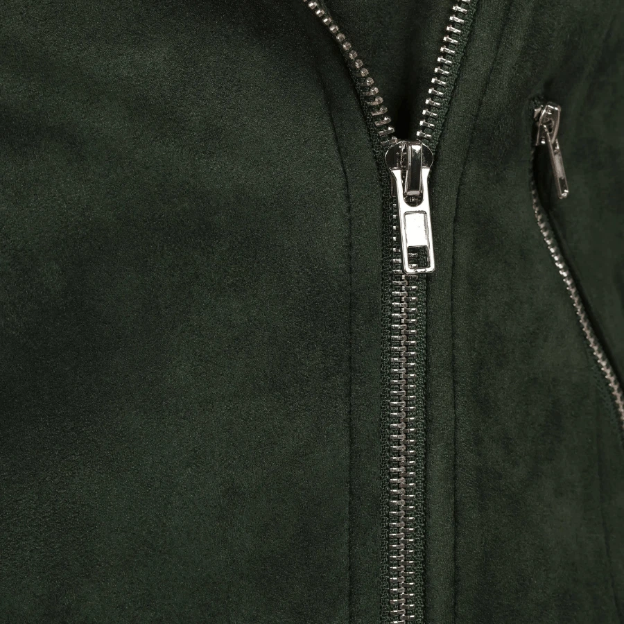 Zenith Olive Green Suede Biker Jacket - Image 5
