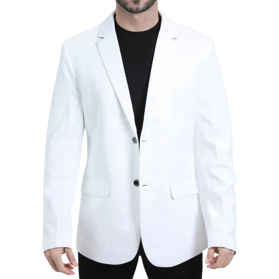 Zephyr White Suede Blazer