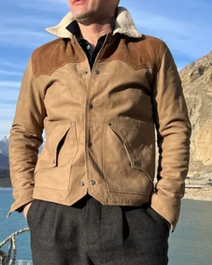 John Dutton Fur Collar Brown Leather Jacket