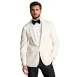 James Single Buttoned White Tuxedo Jacket