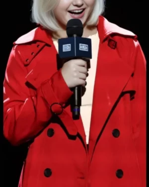 Toni Double Breasted Red Wool Coat