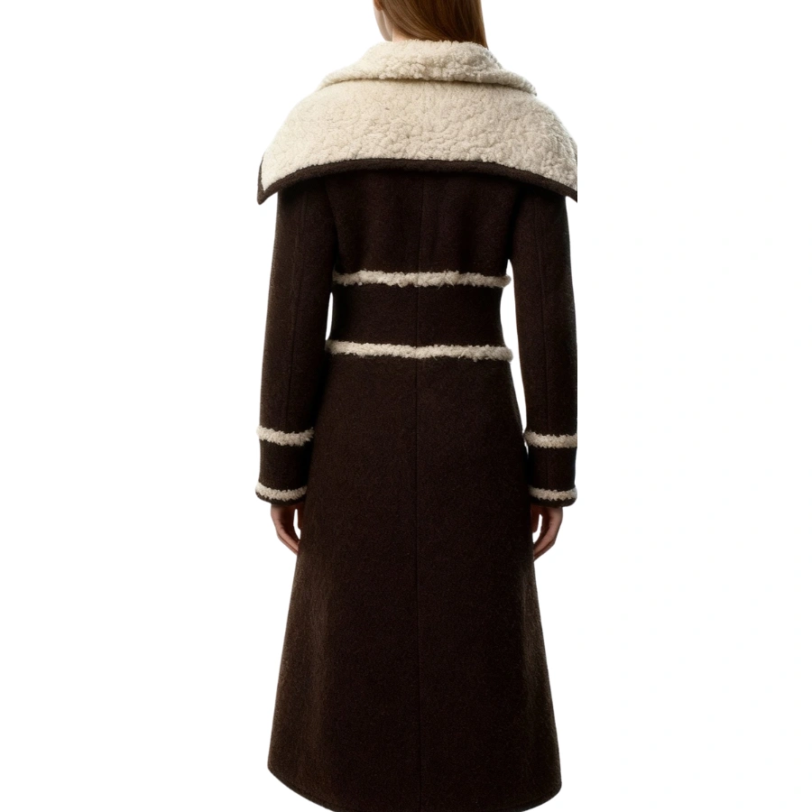 Cameron Chocolate Brown Wool Trench Coat - Image 10