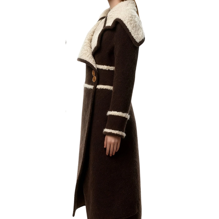 Cameron Chocolate Brown Wool Trench Coat - Image 8