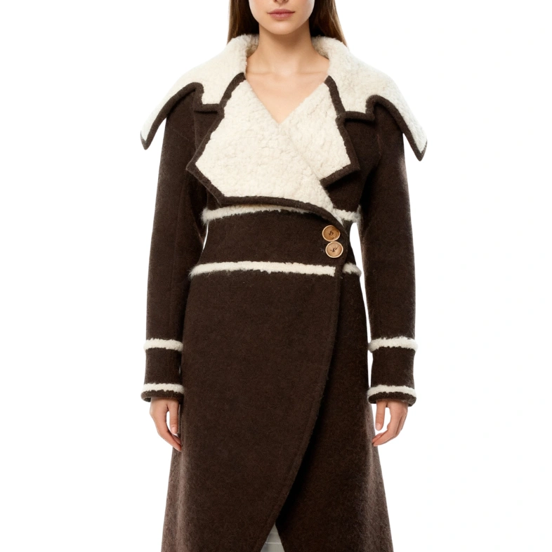 Cameron Chocolate Brown Wool Trench Coat