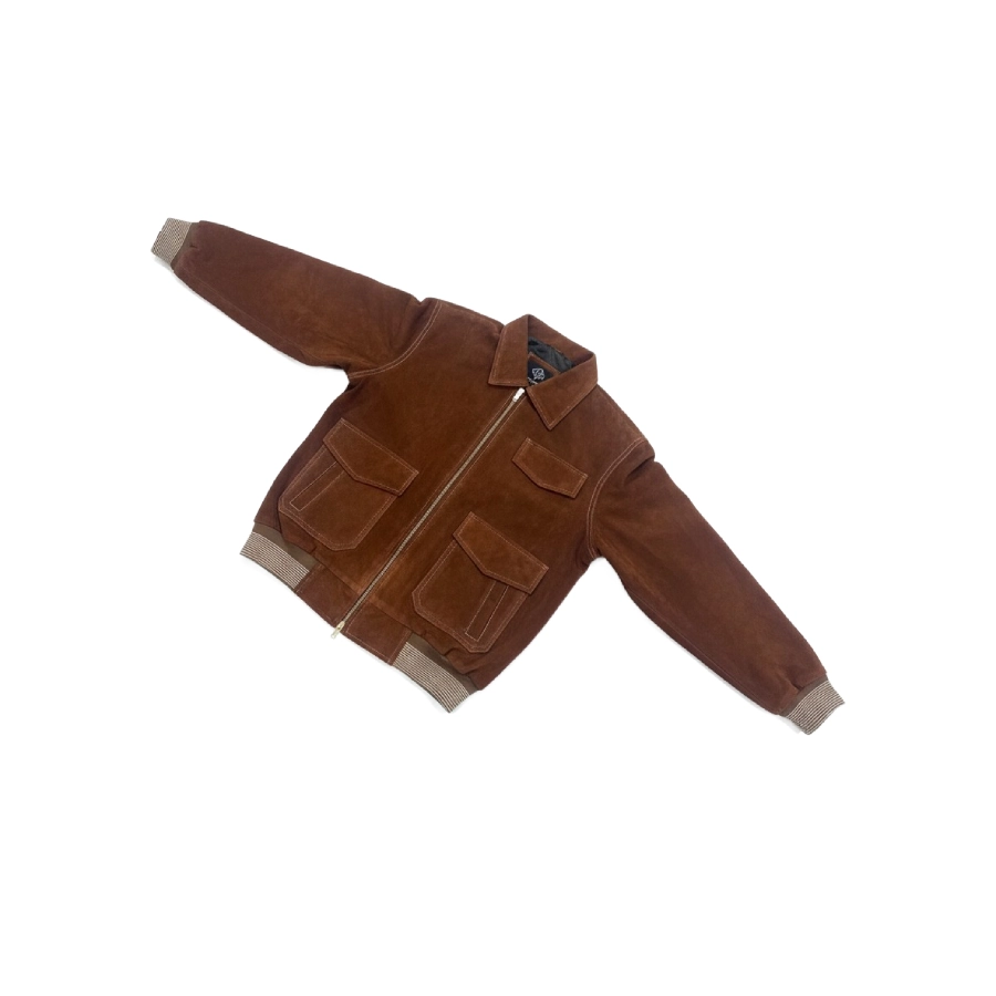 Eddie Brown Bomber Suede Field Jacket - Image 9