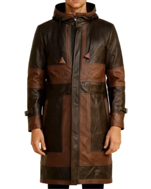 Cassian Brown Long Leather Coat