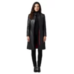Emma Long Black Leather Coat