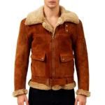 Arnold B-6 Aviator Tan Suede Bomber Jacket