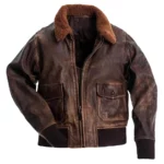 Bravo G-1 Distressed Vintage Brown Leather Bomber Jacket