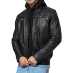 Brent Black Leather Biker Jacket
