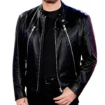 Buble Black Leather Biker Jacket
