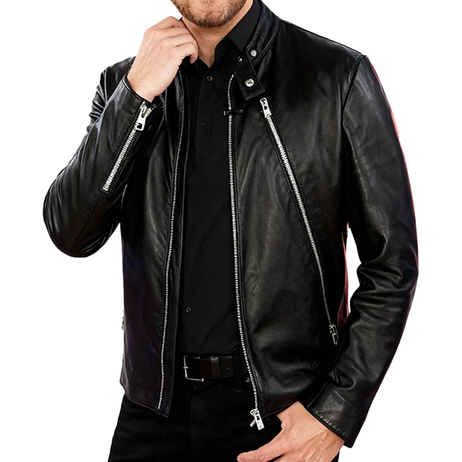 Buble Black Leather Biker Jacket - Image 2