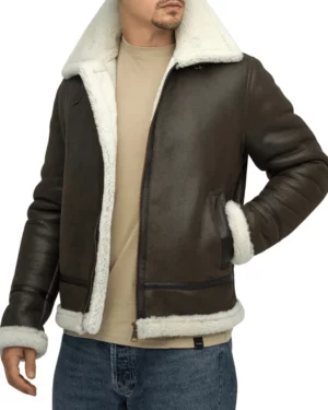 Gabriel B-3 Espresso Brown Leather Bomber Jacket